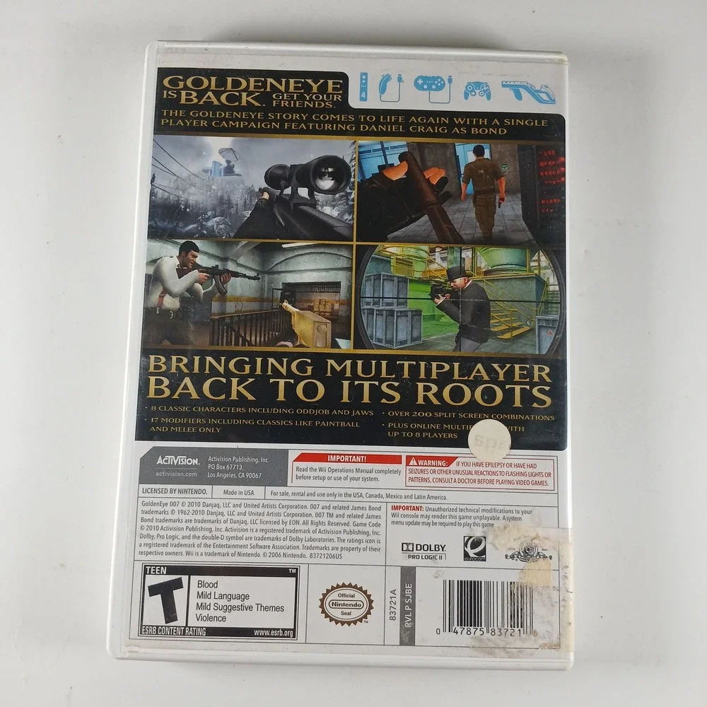 GoldenEye 007 Video Game Nintendo Wii FPS Shooter Activision